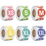 Clothing Size Stickers, Size Labels, Size Stickers, Colorful Small Stickers, Clothing Size Round Sticker Labels, T-shirt XS S M L XL XXL