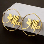 Custom Hoop Earring - Personalized Dangle Name Earrings - Dainty Minimalist - Gift for Her Wife Girlfriend Bridesmaid - Birthday Anniversary