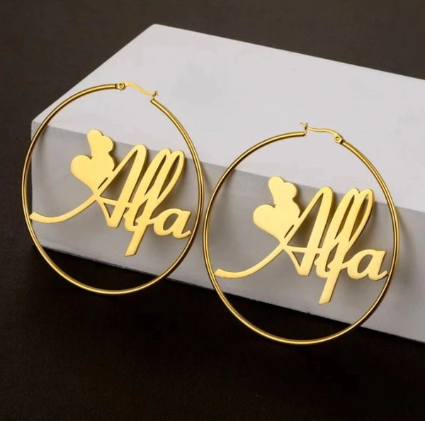Brincos de Argola Personalizados - Brincos Pendentes com Nome Personalizado - Minimalistas e Delicados - Presente para Esposa, Namorada, Dama de Honra - Aniversário