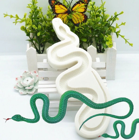 Acuan Ular - Acuan Fondant Ular - Acuan Coklat Ular - Acuan Resin Ular, Acuan Tanah Liat Ular, Sesuai untuk Kek Pop, Kotak Snek, Halloween Mudah Pecah