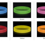 Custom Glow in the Dark Wristbands - Personalized Text Printing - Rubber Silicone Bracelet  Events, Cancer Support, Fundraisers, Awareness