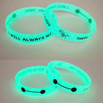 Custom Glow in the Dark Wristbands - Personalized Text Printing - Rubber Silicone Bracelet  Events, Cancer Support, Fundraisers, Awareness