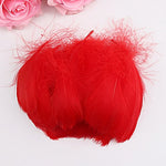 100 pcs Goose Feathers - Blue Feathers, Orange Feathers, Pink Feathers, White Feathers, Grey Feathers, Green Feathers. Craft Hat Making Art