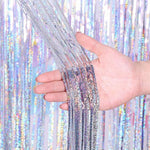 Bachelorette Party Decorations Metallic Rose Gold Fringe Foil Curtain - Set of 2 Bridal Shower Backdrop, Wedding, Birthday Photo Booth