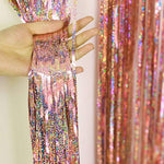 Bachelorette Party Decorations Metallic Rose Gold Fringe Foil Curtain - Set of 2 Bridal Shower Backdrop, Wedding, Birthday Photo Booth