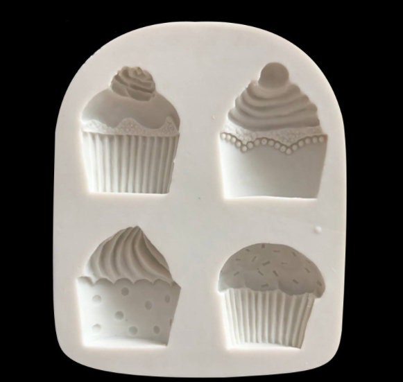 Cupcake Mold, 4 Cavity Candy Mold, Cake Decorating Mold, Chocolate Mold, Ice Tray, Mini Soap Mold, Summer Molds, Pool Party, Silicone Mold