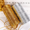 Metallic Gold Silver 1.5 mm Premium Macrame Cord, 109 Yards (100 Meters) - Single Twist Macrame String, Cotton Cord, Twisted Macrame Cord