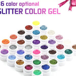 36 Pcs Reflective Nail Glitter Gel Manicure Kit | Dazzling Colors | Pressed Glitter Phototherapy Gel | Nail Polish Nail Art Decor Supplies