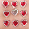 50 Pcs Rhinestone Hearts - Red Heart Flatback - 14 mm - Nail Art Cabochon - Embellishments DIY Craft Supplies - Nail Hearts Tiny Hearts