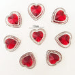 50 Pcs Rhinestone Hearts - Red Heart Flatback - 14 mm - Nail Art Cabochon - Embellishments DIY Craft Supplies - Nail Hearts Tiny Hearts