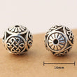 Round Spacer Beads -  Metal Spacer Beads - Silver Spacers -Jewelry Supplies - Craft Supplies - Hollow Flower Beads - Antique Vintage Design