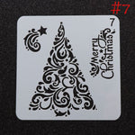 สเตนซิลวันหยุดคริสต์มาส - สเตนซิลเกล็ดหิมะใช้ซ้ำได้ - ตกแต่งคริสต์มาส, สเตนซิลศิลปะ, สเตนซิลระบายสี, สเตนซิลทำเอง, ป้ายไม้คริสต์มาส