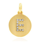 Round Charm, Gold Initial Charm, Personalized Charm, Letter Charm, Single Alphabet Charm, Letter Drop Charm for Necklace Jewelry Making