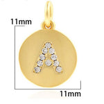 Round Charm, Gold Initial Charm, Personalized Charm, Letter Charm, Single Alphabet Charm, Letter Drop Charm for Necklace Jewelry Making