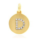 Round Charm, Gold Initial Charm, Personalized Charm, Letter Charm, Single Alphabet Charm, Letter Drop Charm for Necklace Jewelry Making