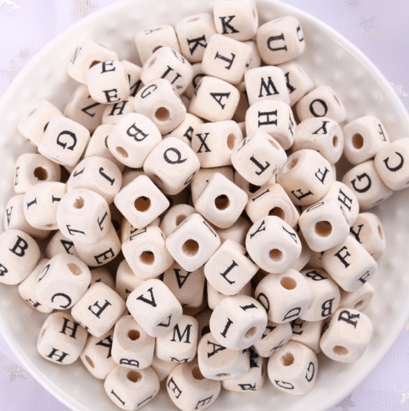 Wooden Alphabet Beads, Name Beads, Sophisticated Letter Beads for Jewe –  LightningStore