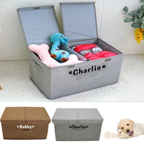 Customized Kids Toy Organizer - Personalized Foldable Pet Toy Storage Basket - Custom Dog Toy Basket Dog Toys Storage Bag Dog Toy Bin