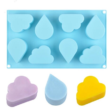 Cloud Silicone Mold, Rain Drop Droplet Food Grade Silicone, Mold for Cakesicles, Hot Cocoa Bombs, Breakable Chocolate Shells, Resin Crafting