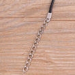 Black Leather Cord Necklace with Silver Lobster Clasp 1.5 mm 1.8 mm 17 " 20"  - Necklace for Pendant Choker Steel Clasp Plain Necklace Chain