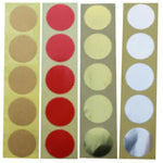 สติ๊กเกอร์ฟอยล์กาวนูน - สีเงิน เมทัลลิก ทอง แดง คราฟท์ - สติ๊กเกอร์สำหรับตราปั๊มนูน - ตราประทับใบรับรอง