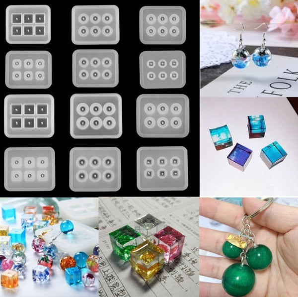 Drop Dangle Earring Mold - Resin Earring Mold - Epoxy Round Square Jewelry Mold - Pendant Silicone Mold - Mold For Jewelry Making Fashion