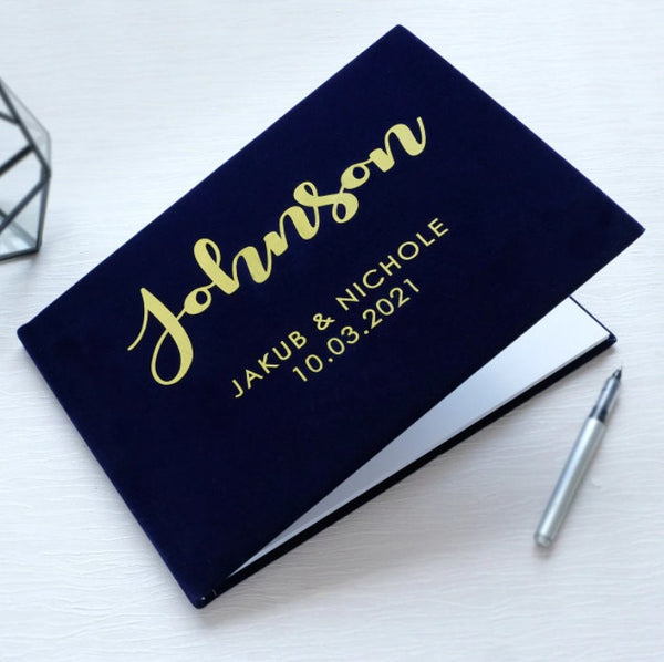 Livre d'or de mariage personnalisé, livre d'or de mariage, livre vierge moderne et élégant pour fête de fiançailles et douche nuptiale, livre de signature pour la réception