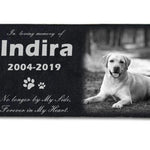Personalized Memorial Pet Stone Photo Slate 12" x 6" - Custom Dog Memorial Custom Cat Memorial - Custom Guinea Pig Memorial - Pet Loss Gift