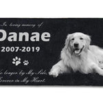 Personalized Memorial Pet Stone Photo Slate 12" x 6" - Custom Dog Memorial Custom Cat Memorial - Custom Guinea Pig Memorial - Pet Loss Gift