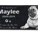 Personalized Memorial Pet Stone Photo Slate 12" x 6" - Custom Dog Memorial Custom Cat Memorial - Custom Guinea Pig Memorial - Pet Loss Gift