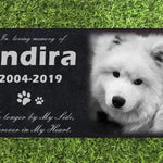 Personalized Memorial Pet Stone Photo Slate 12" x 6" - Custom Dog Memorial Custom Cat Memorial - Custom Guinea Pig Memorial - Pet Loss Gift