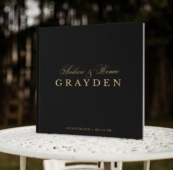 Livre d'or de mariage personnalisé, livre d'or de mariage sur mesure, livre de signature de réception, fête de fiançailles, douche nuptiale, livre moderne élégant vierge