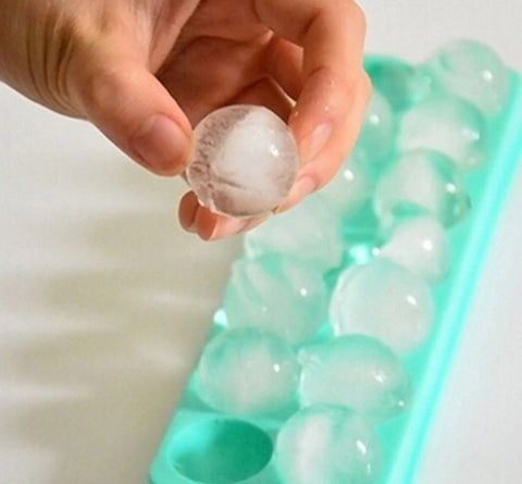 Round Ice Cube Mold with 14 Cubes - Silicone Sphere Ball Soap Making Chocolate Candy Mold Tray