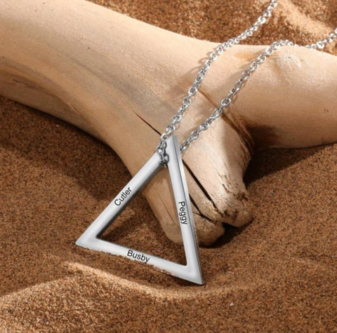Custom Three Name Necklace - Custom Personalized Triangle Necklace for Women - Gift for Her - Birthday Gift - Anniversary Christmas Gift