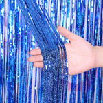 Bachelorette Party Decorations Metallic Rose Gold Fringe Foil Curtain - Set of 2 Bridal Shower Backdrop, Wedding, Birthday Photo Booth