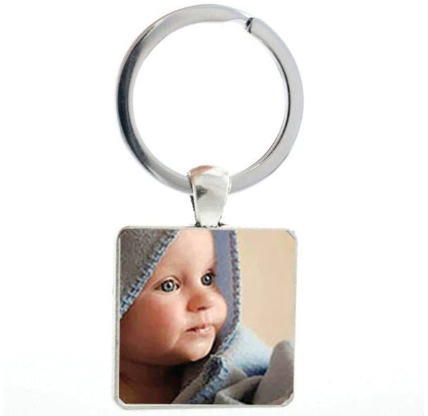 Photo Keychain Personalized, Custom Photo Keychain, Square Keychain Engraved, Photograph Keychain, Personalized Picture Keychain, Couples