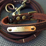 Personalized Leather Dog Collar, Engraved Dog Collar, Custom Dog Collar with Name Plate, Leather Dog Collar, Small Medium Large Dogs