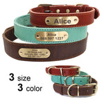 Personalized Leather Dog Collar, Engraved Dog Collar, Custom Dog Collar with Name Plate, Leather Dog Collar, Small Medium Large Dogs