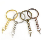 28mm Super Strong Stainless Steel Keyring Blanks - Matching Screw Eye Pins/Findings and  Jumprings - Brass Split Rings - Keychain Supplies