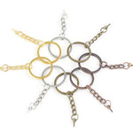 28mm Super Strong Stainless Steel Keyring Blanks - Matching Screw Eye Pins/Findings and  Jumprings - Brass Split Rings - Keychain Supplies
