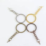 28mm Super Strong Stainless Steel Keyring Blanks - Matching Screw Eye Pins/Findings and  Jumprings - Brass Split Rings - Keychain Supplies