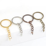 28mm Super Strong Stainless Steel Keyring Blanks - Matching Screw Eye Pins/Findings and  Jumprings - Brass Split Rings - Keychain Supplies