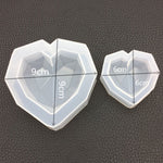 Geometric Heart Plastic Mold, Large Resin Mold, Supplies Mould, UV Epoxy Chocolate Soap Candle Wax Bath Bomb Low Poly Gemstone Jewel Diamond