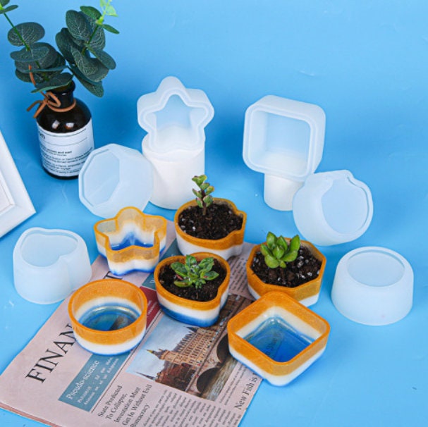 succulent pot mold Flower Pot Resin Mold, Succulent Flower Pot Silicone Mold, Planter Mol – LightningStore