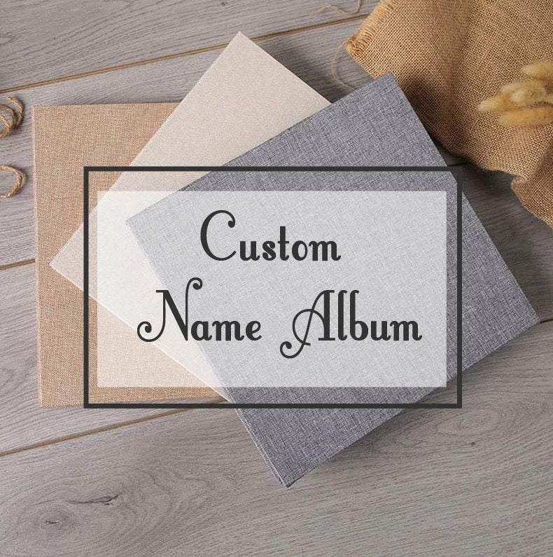 Custom Family Photo Album, Plain Linen Scrapbook Album DIY, Free Size Photo Book ,Large Self Adhesive Photo Album, Baby Shower Gift