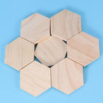 25 Pcs Wood Hexagon Tile Blanks - Shapes - Game Board - Unfinished - Terrain - Wooden Cutout - DIY Embellishments Craft Projects Coaster