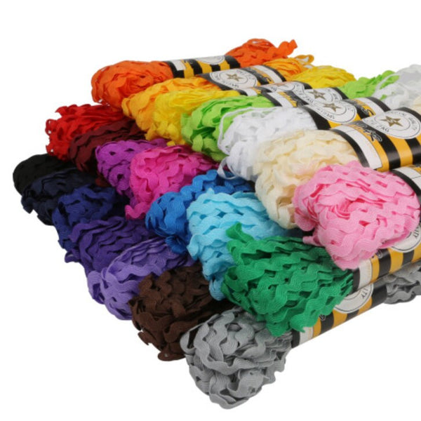 Ric Rac - 15 Yard - Rick Rack - Rickrack Bayi, Kraf, Hiasan, Jahitan, Scrapbooking, Kostum - Anyaman Bergelombang, Hiasan Zig Zag Poliester