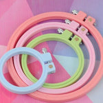 Colorful Embroidery Hoops, Round Plastic Embroidery Hoops, Sewing Hoop, Wall Decor Hoop, Embroidery Hoop, Hoop Art, Embroidery Display