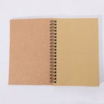Double-Spiral Wire Bound Unlined Notebooks | Beige Kraft Cover Plain Journal | 7.1 x 4.7 inch | 50 Sheets | Basic Bullet Journal Bulk