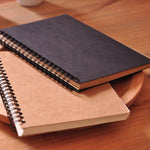 Double-Spiral Wire Bound Unlined Notebooks | Beige Kraft Cover Plain Journal | 7.1 x 4.7 inch | 50 Sheets | Basic Bullet Journal Bulk