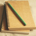 Double-Spiral Wire Bound Unlined Notebooks | Beige Kraft Cover Plain Journal | 7.1 x 4.7 inch | 50 Sheets | Basic Bullet Journal Bulk